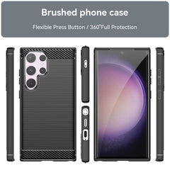 Brushed Texture Case for Samsung Galaxy S24 Ultra 5G - Black