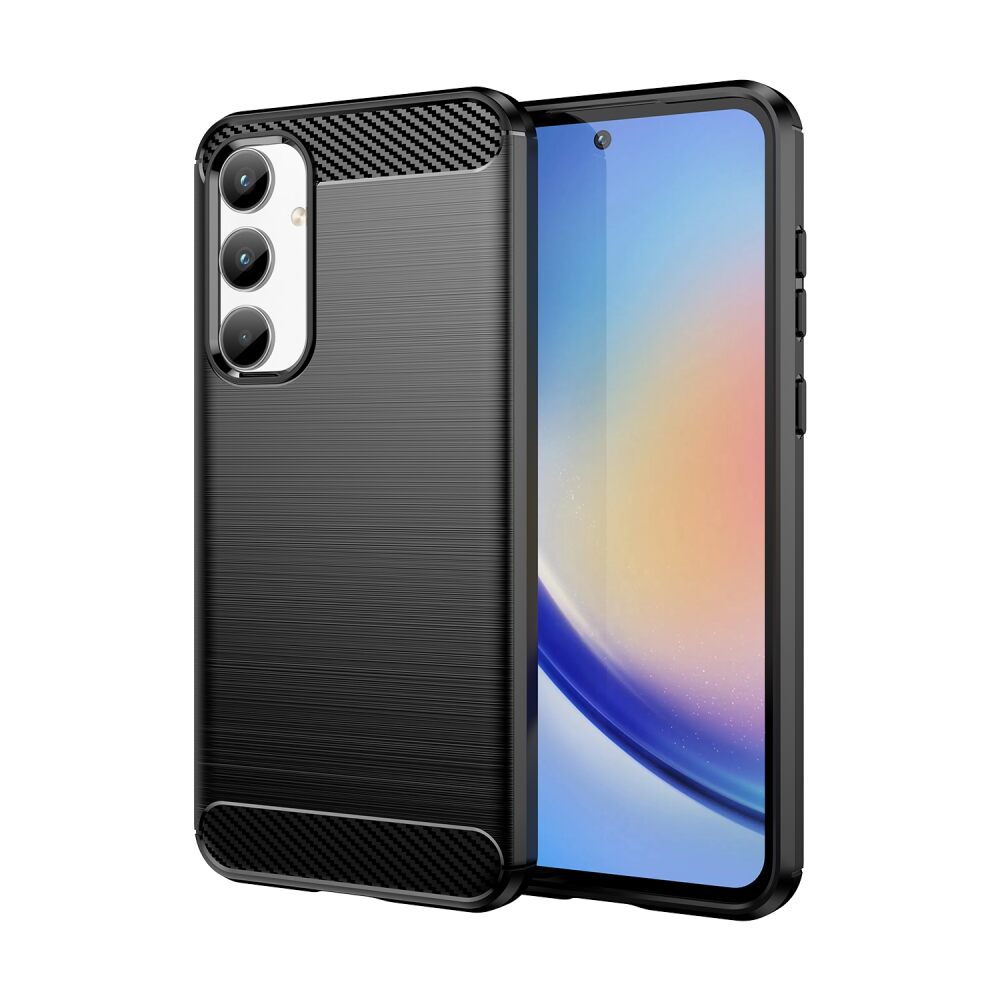Brushed Texture Shockproof Case for Samsung Galaxy A35 - Black