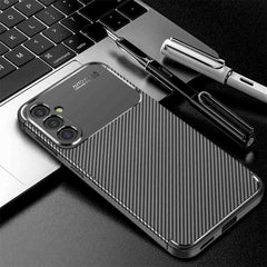 Carbon Texture Shockproof Case for Samsung Galaxy S24 5G - Black
