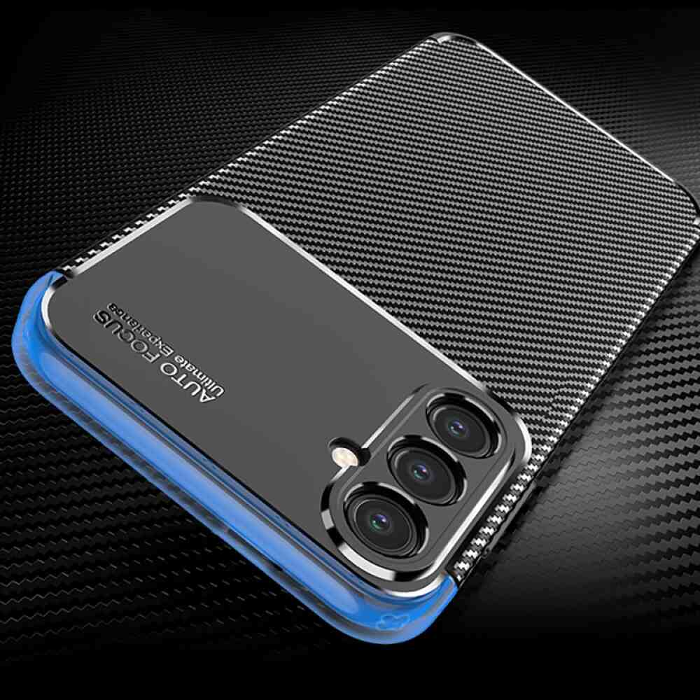 Carbon Texture Shockproof Case for Samsung Galaxy S24 5G - Black