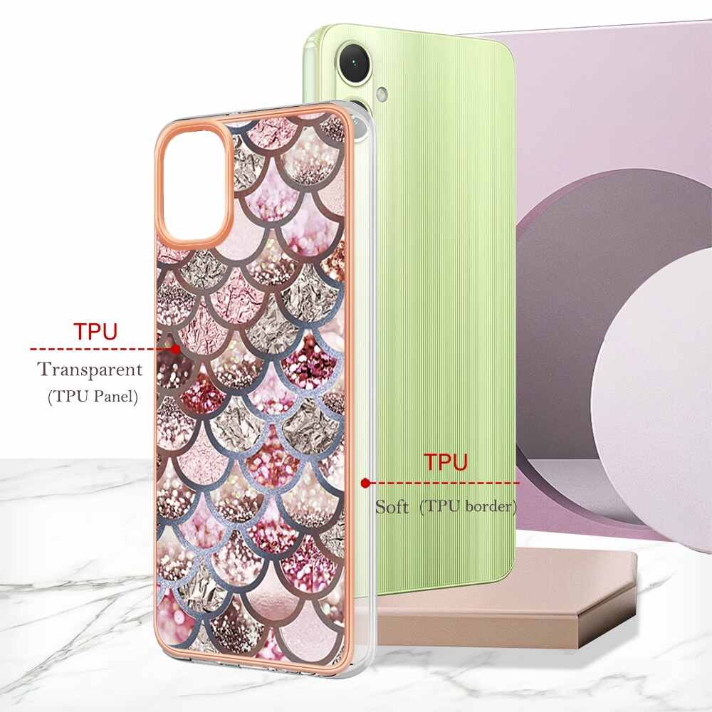 Electroplating IMD Case for Samsung Galaxy A05 - Pink Scales