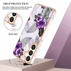 Electroplating IMD Case for Samsung Galaxy S24 5G - Purple Flower