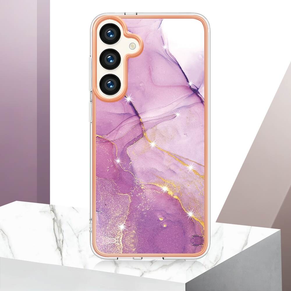 Marble Dual-side IMD Case For Samsung Galaxy S24 5G - Purple