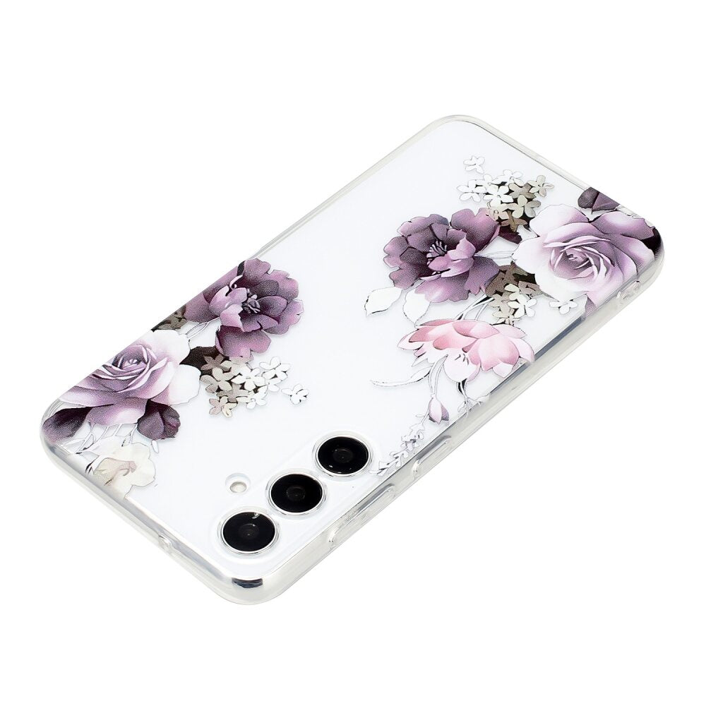 Peony Painting Pattern Case for Samsung Galaxy A35 - White