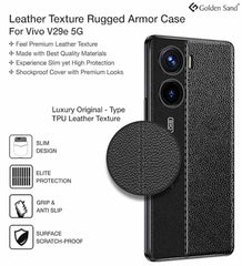 Protective litchi leather texture TPU Case For Vivo V29e - Black