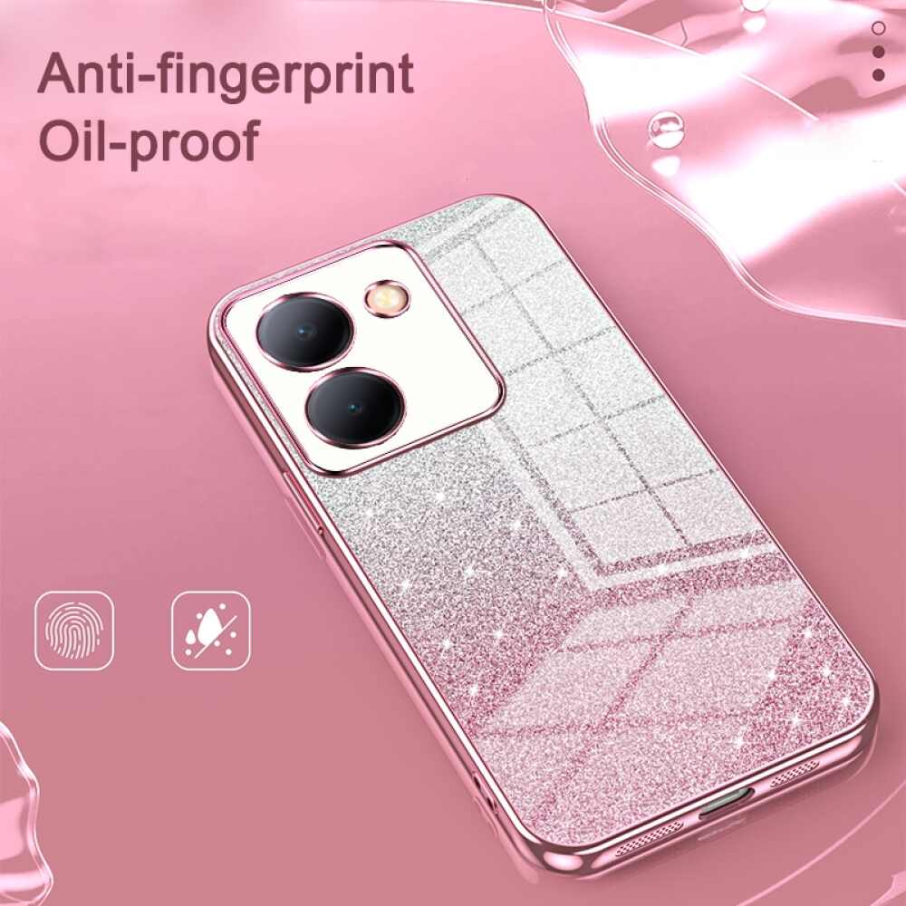 Shockproof Protective Glitter Case For Vivo V29 - Silver