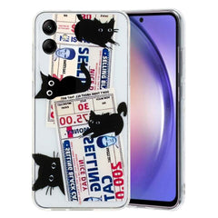Shockproof TPU Case for Samsung Galaxy A05 - Black Cat Pattern