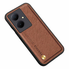 Shockproof TPU & Cloth Case For Oppo F25 Pro - Amber Brown