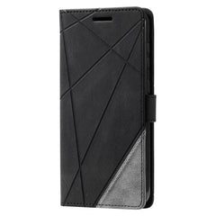 Skin Feel Splicing PU Leather Wallet Case For Samsung Galaxy S23 5G - Black