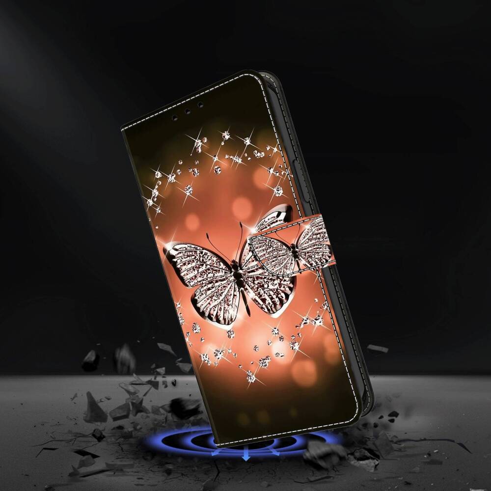 Crystal Butterfly Design PU Leather Case for Xiaomi 13 Pro