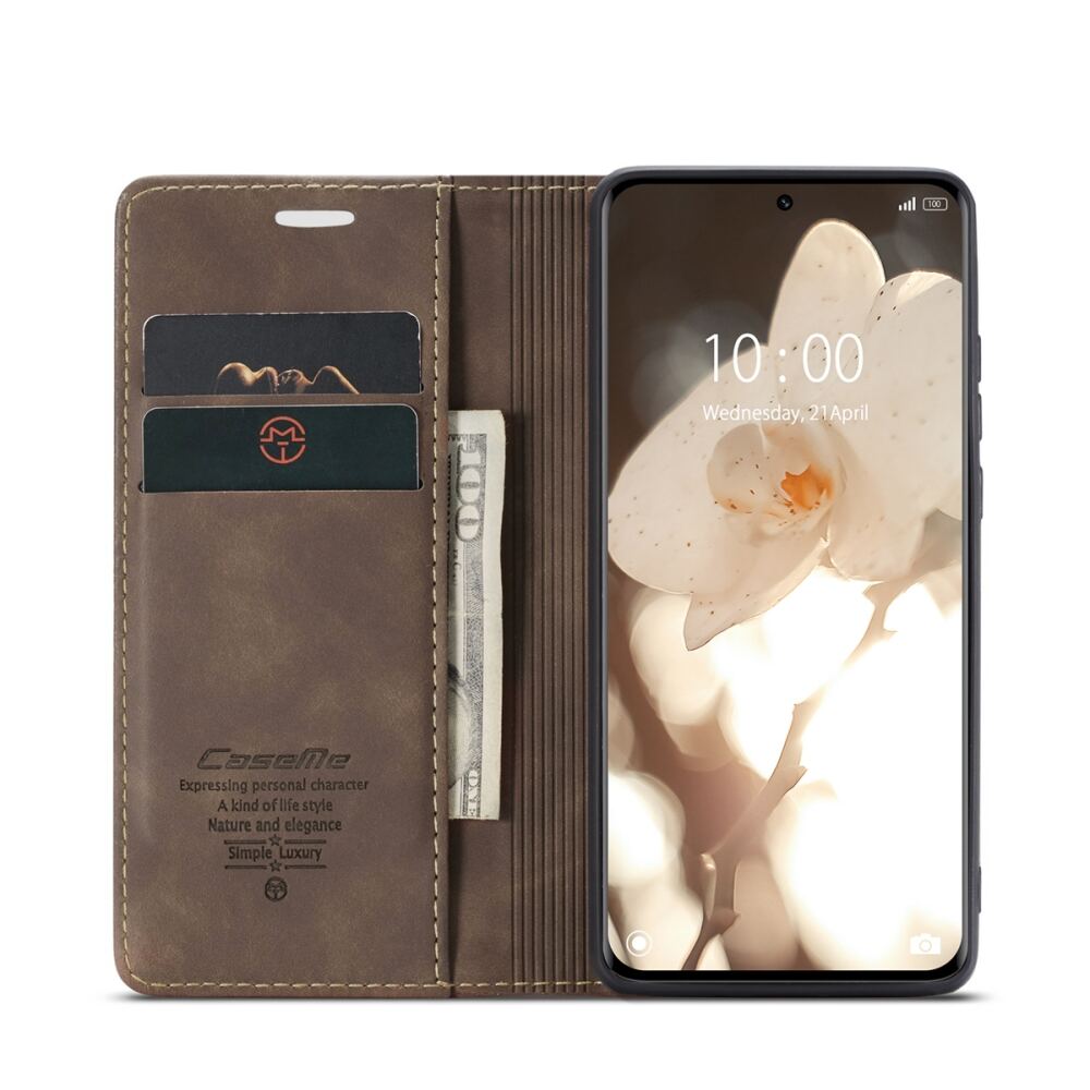 Secure Magnetic PU Leather Case for Xiaomi 13 Pro - Coffee