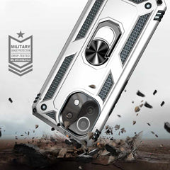 Shockproof Case for Xiaomi Mi 11 Lite With Metal Ring Holder - Silver