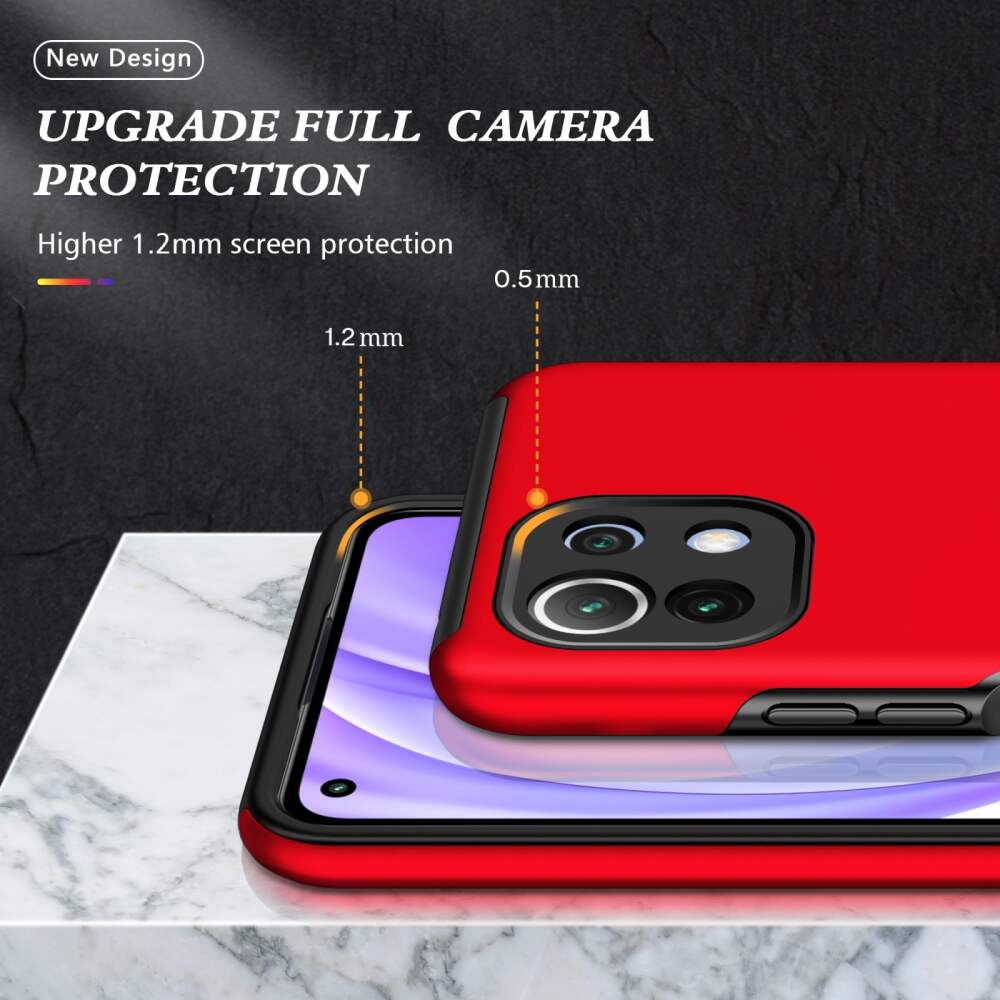Metal Ring Holder Back Case for Xiaomi Mi 11 Lite - Red